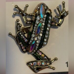 NEW Colorful Crystal Frog Brooch